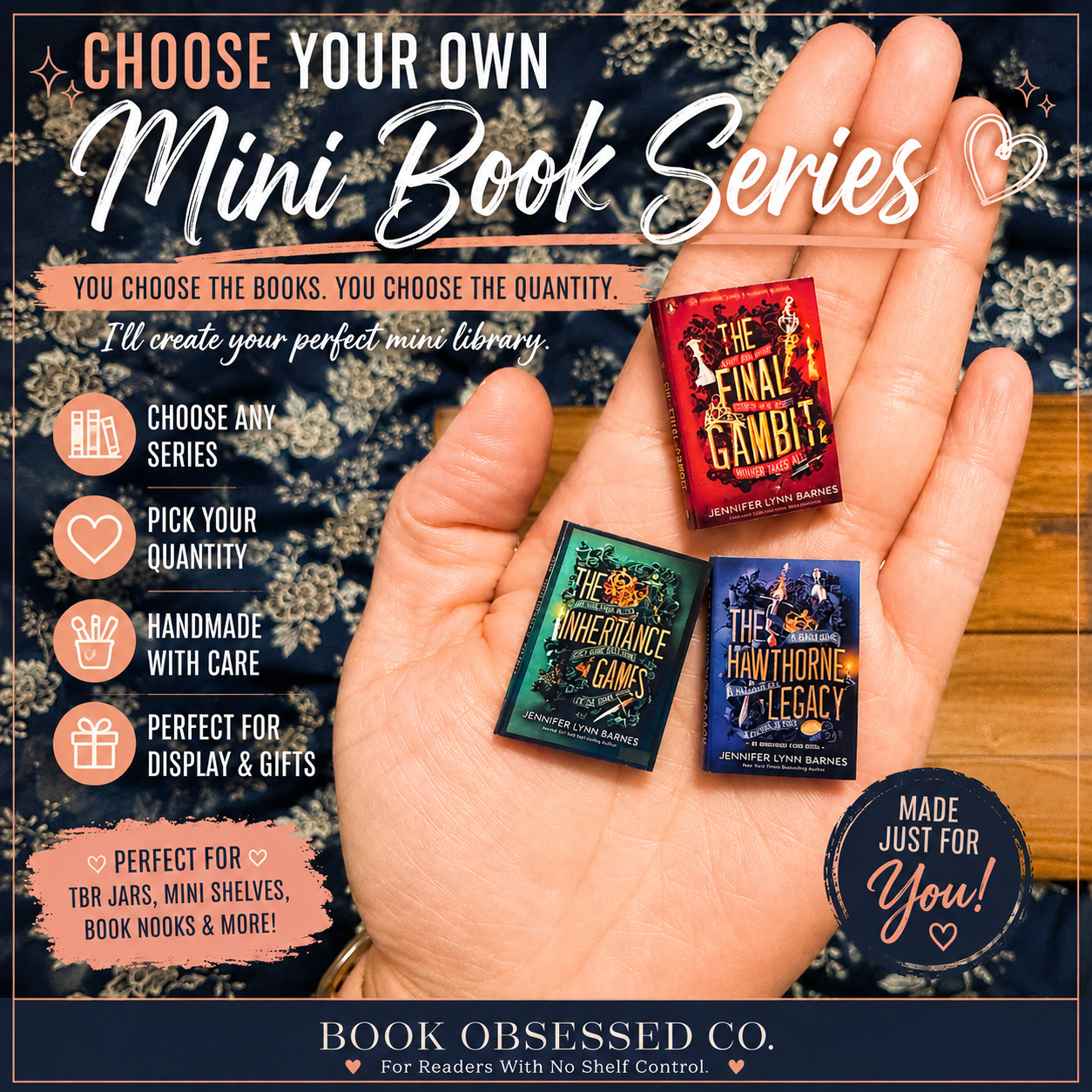 Personalized Mini Book Series Collection | Choose Your Favorite Book Series | Tiny Replica Books | Book Lover Gift | Custom Mini Library