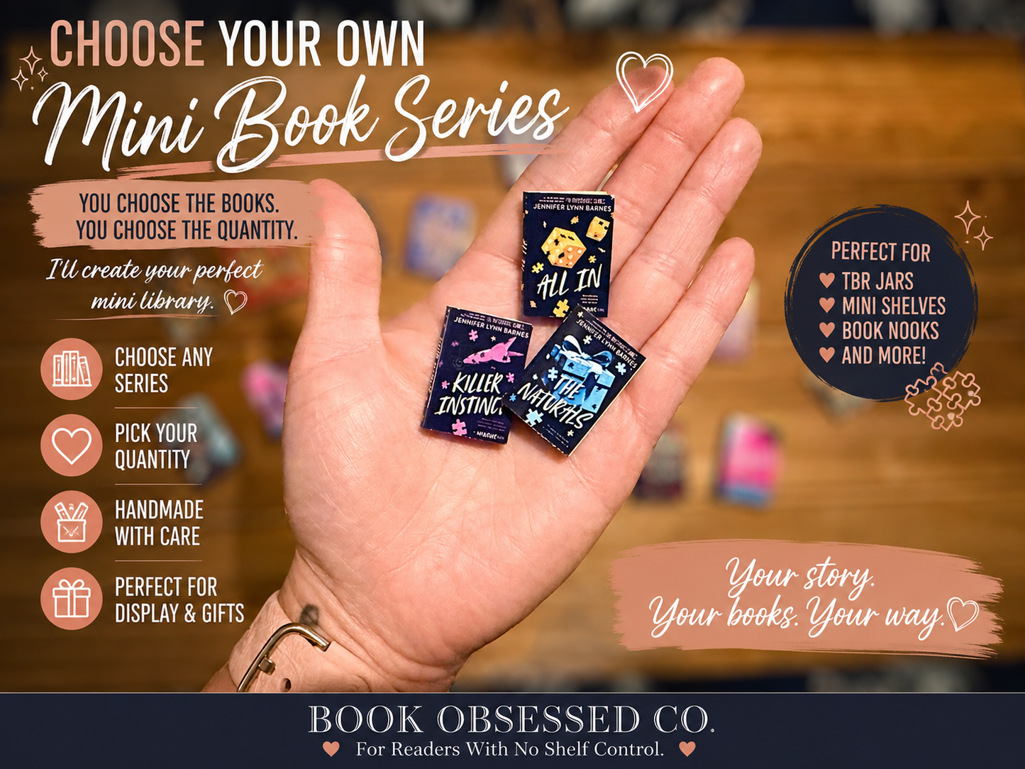 Personalized Mini Book Series Collection | Choose Your Favorite Book Series | Tiny Replica Books | Book Lover Gift | Custom Mini Library