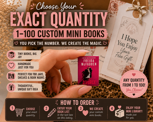 Choose Your Exact Mini Book Quantity | Custom Mini Books (1–100) | Personalized Mini Library | Tiny Book Decor | TBR Jar Books | Book Lover Gift