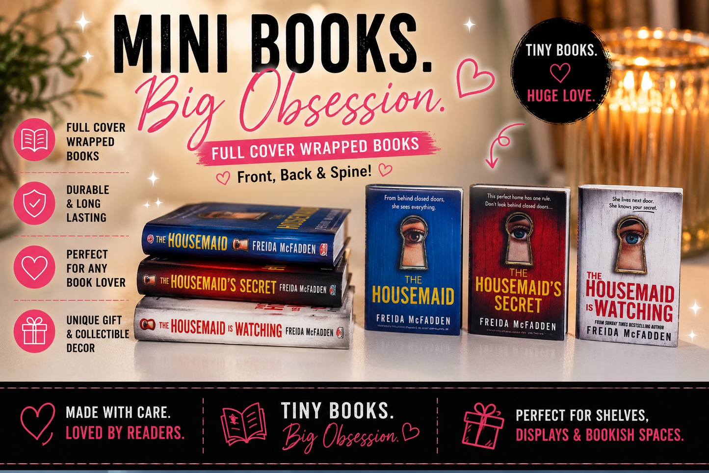 Personalized Mini Book Series Collection | Choose Your Favorite Book Series | Tiny Replica Books | Book Lover Gift | Custom Mini Library