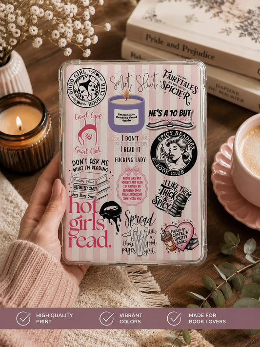 Spicy Romance E-Reader Insert | Bookish E-Reader Decor | Optional Matching Bookmark & Sticker Sheet Bundle