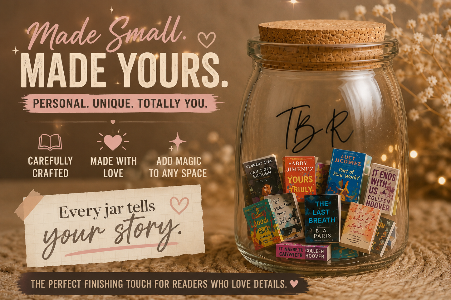 Choose Your Exact Mini Book Quantity | Custom Mini Books (1–100) | Personalized Mini Library | Tiny Book Decor | TBR Jar Books | Book Lover Gift