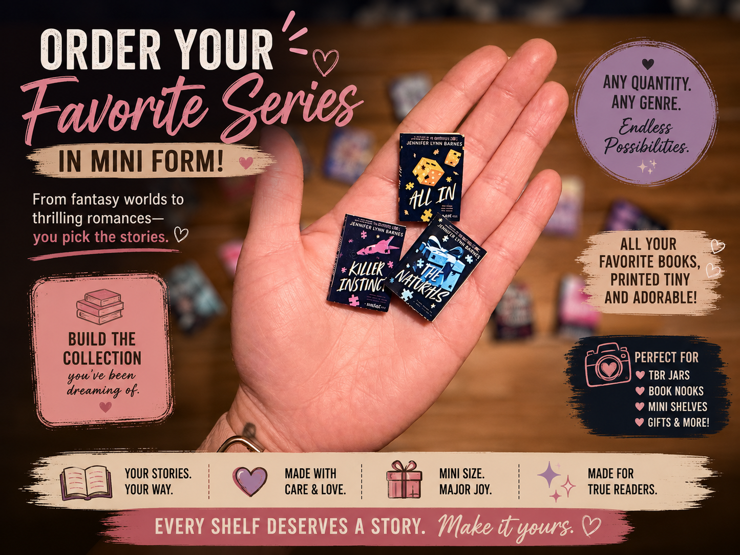 Choose Your Exact Mini Book Quantity | Custom Mini Books (1–100) | Personalized Mini Library | Tiny Book Decor | TBR Jar Books | Book Lover Gift